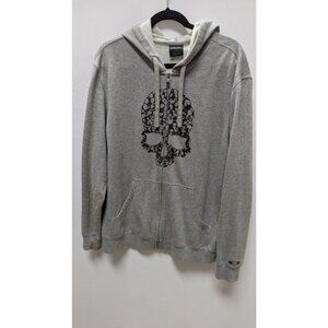 Oakley Grey/Black Skull Graphic Zippered Jacket